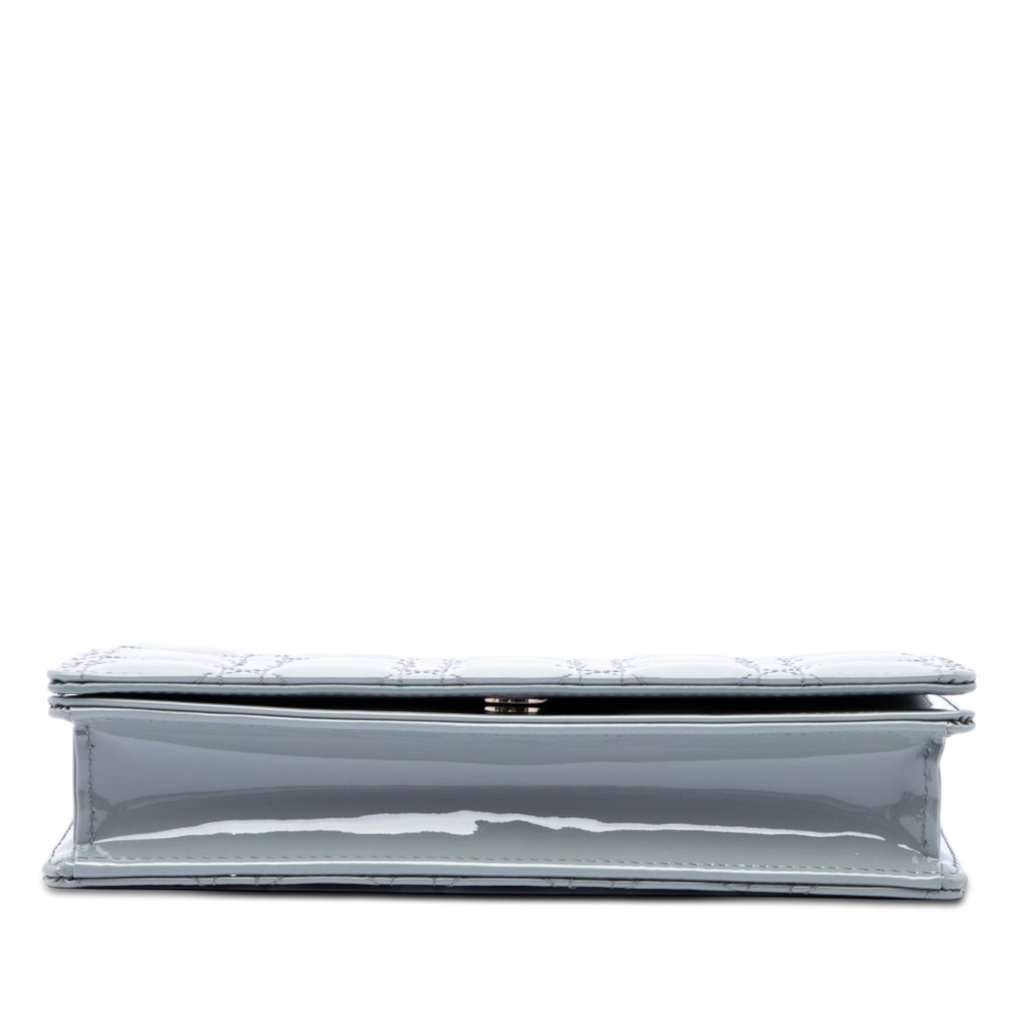 Dior Patent Cannage Lady Dior Pouch with Chain MultiColor Leather Very good - Inside View
