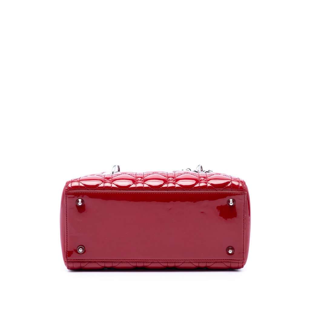 Dior Medium Patent Cannage Lady Dior Red Leather Very good condition - Inside View