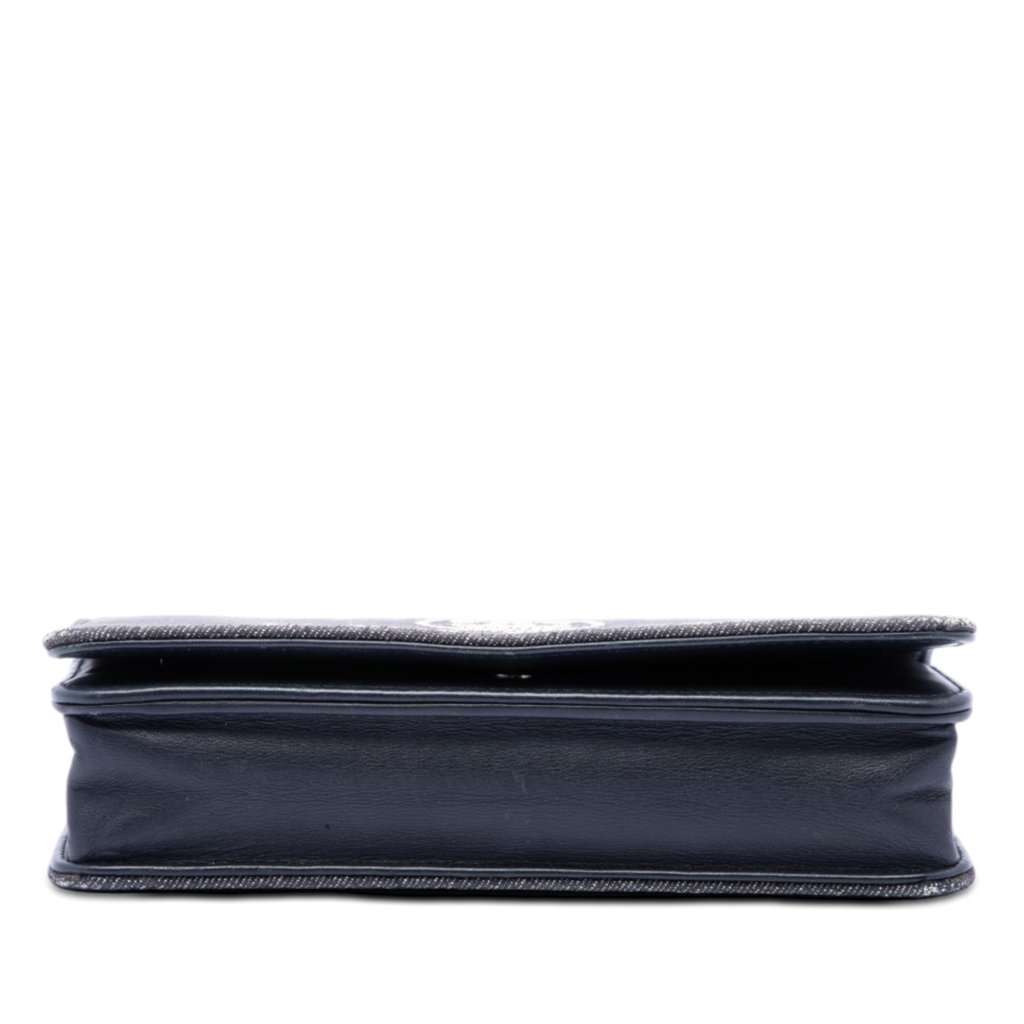 Chanel Denim Deauville Wallet On Chain Blue Very good condition - Inside View