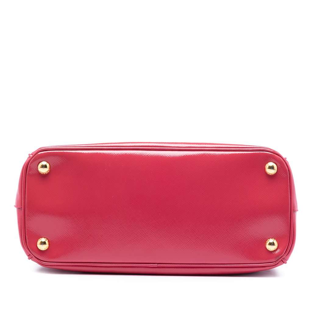 Prada Small Saffiano Vernice Galleria Double Zip Satchel Pink Leather Very good condition - Inside View