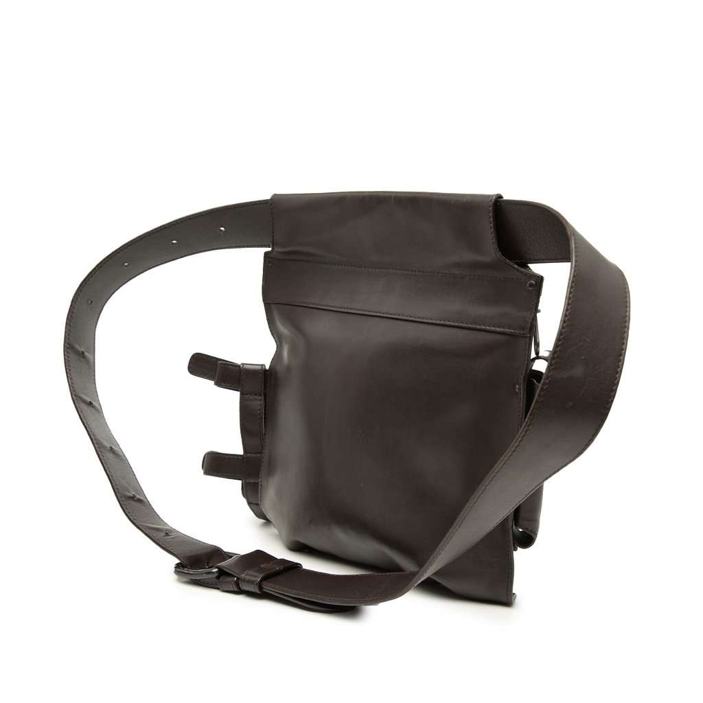 Bottega Veneta Intrecciato Trimmed Nappa Utility Belt Bag Brown Leather Very good condition - Back View