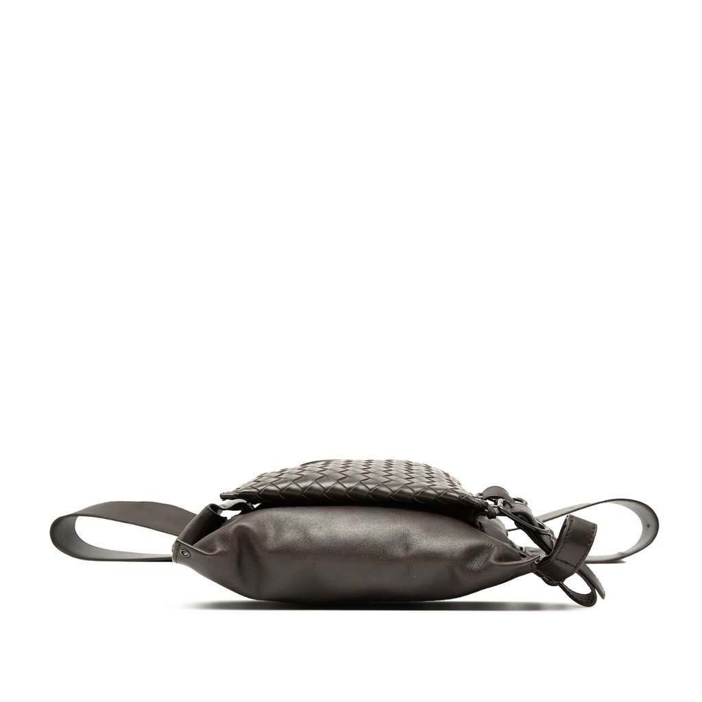 Bottega Veneta Intrecciato Trimmed Nappa Utility Belt Bag Brown Leather Very good condition - Inside View