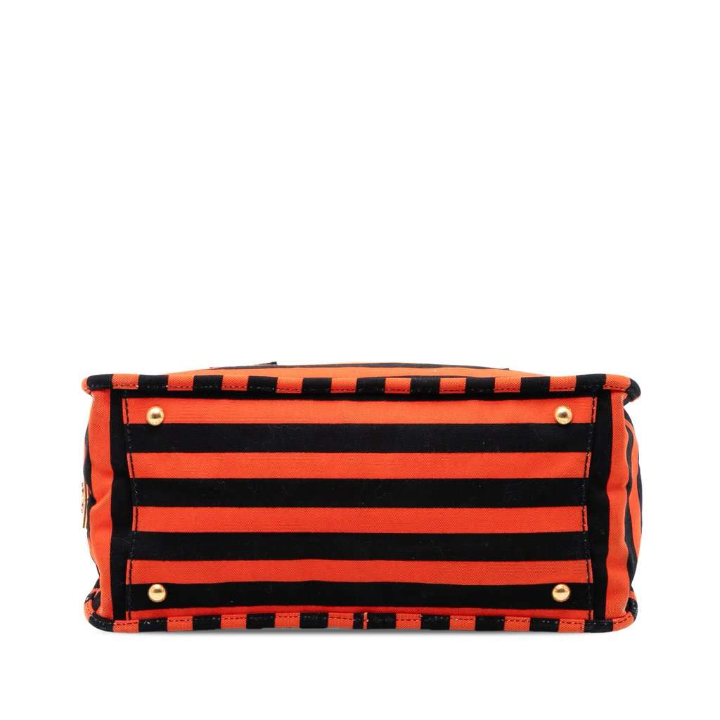 Prada Large Canvas Canapa Righe Striped Satchel Red Very good condition - Inside View