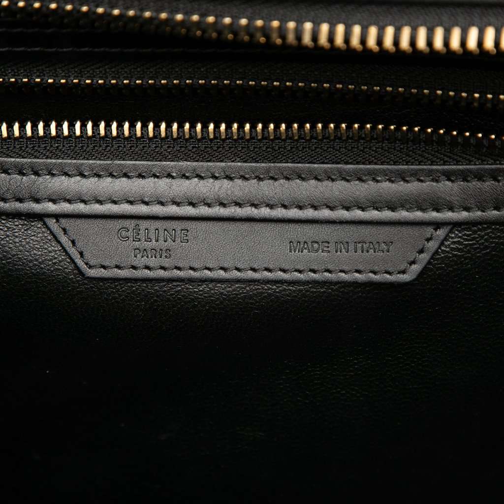 Celine Micro Tricolor Nubuck and Calfskin Luggage Tote White Leather Very good condition - Box View