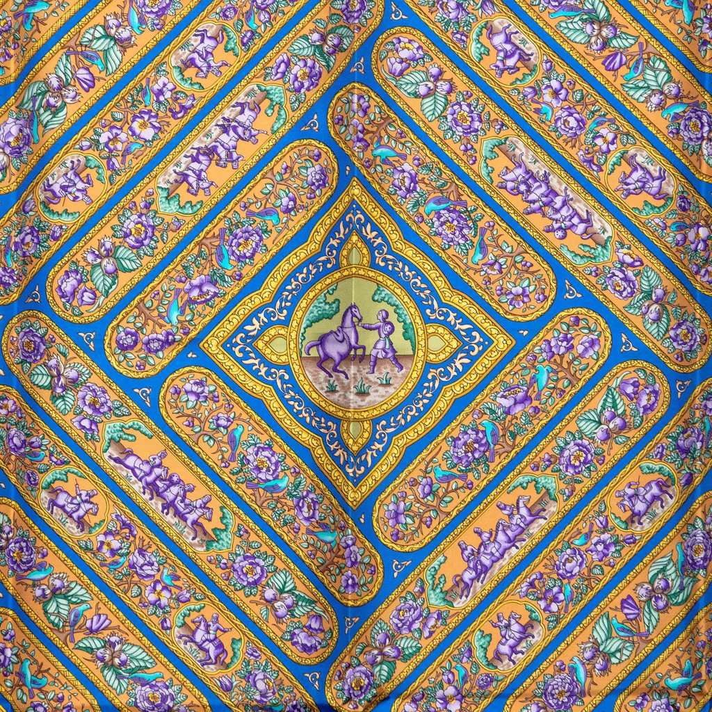 Hermès Qalamdan Silk Scarf 90 MultiColor Very good condition - Back View