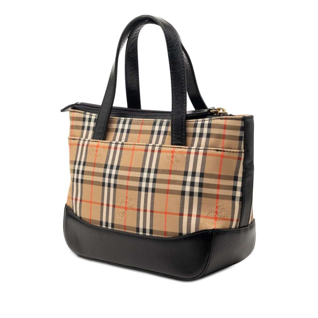 Burberry Haymarket Check Canvas Handbag Beige Very good condition - Back View