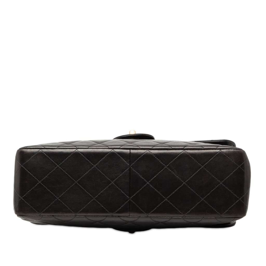 Chanel Jumbo Quilted Lambskin Double Sided Flap Black Leather Very good condition - Inside View
