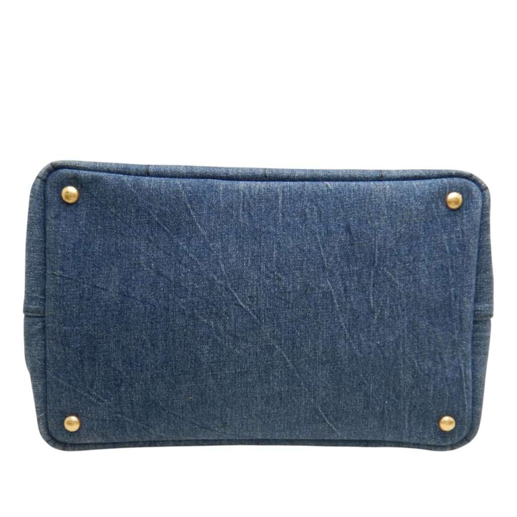 Prada Denim Canapa Logo Satchel Blue Very good condition - Inside View
