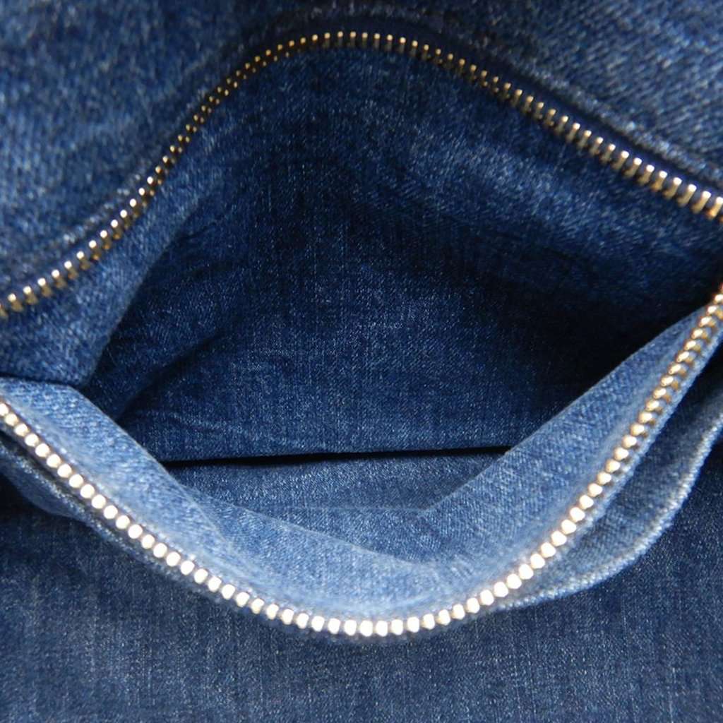 Prada Denim Canapa Logo Satchel Blue Very good condition - Box View