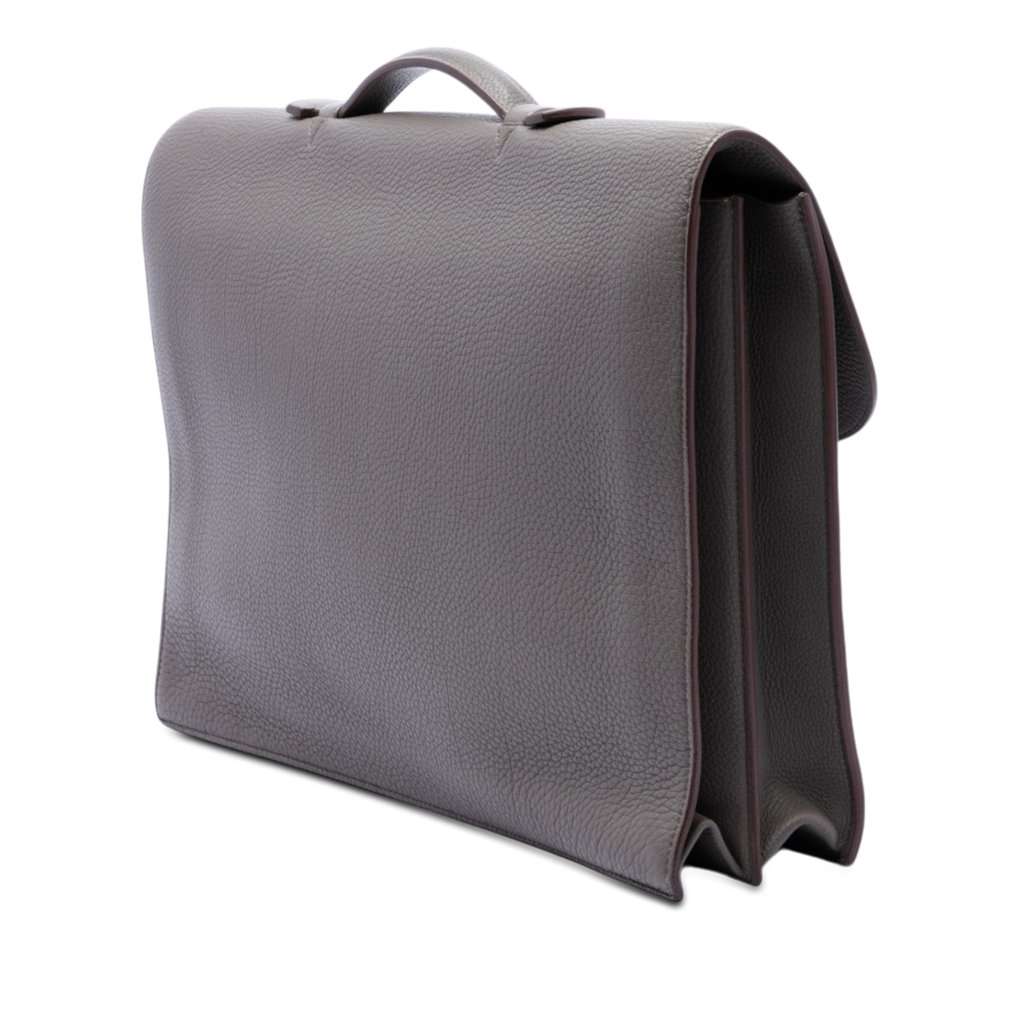 Hermès Togo Sac a Depeches 40 Brown Leather Very good - Back View