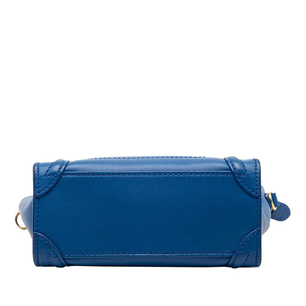 Celine Nano Leather Luggage Tote Blue Leather Very good condition - Inside View