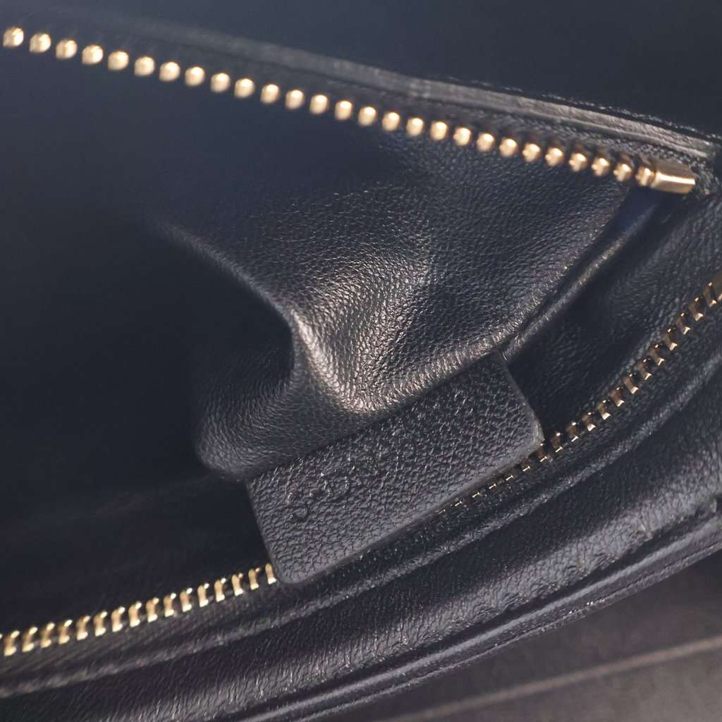 Celine Classique Shiny Calfskin Triomphe Crossbody Black Leather Very good - Model View