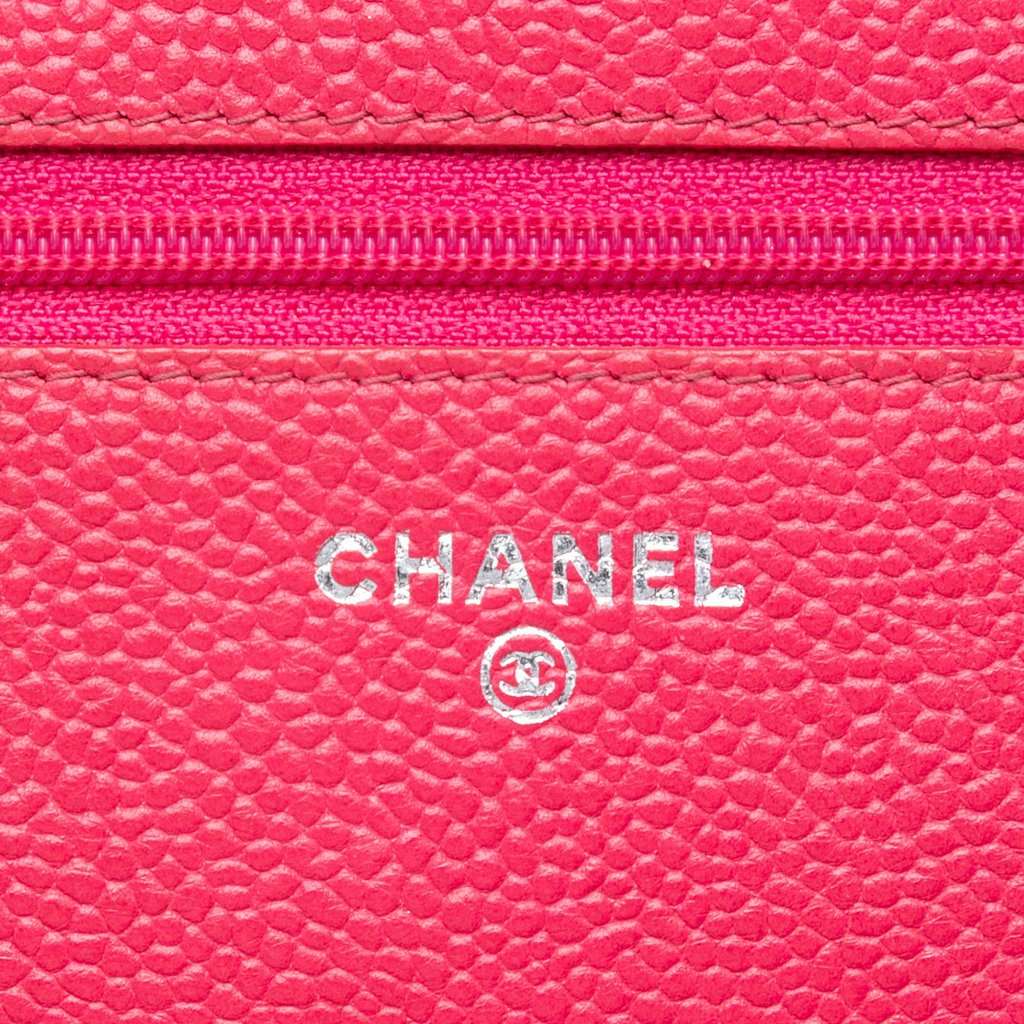 Chanel Caviar Bicolor CC Wallet On Chain Pink Leather Very good condition - Box View