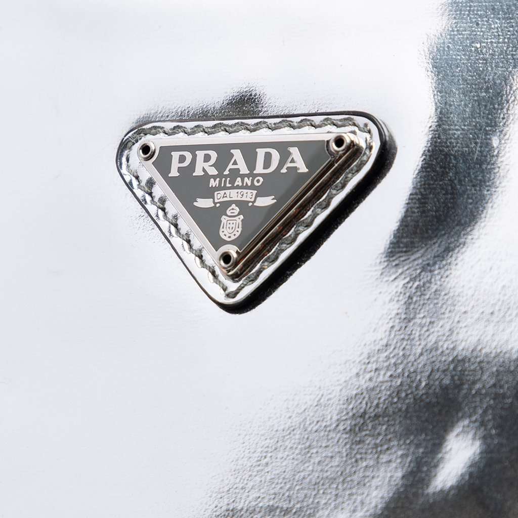 Prada Spazzolato Leather Cleo Shoulder Bag Silver Leather Very good condition - Box View