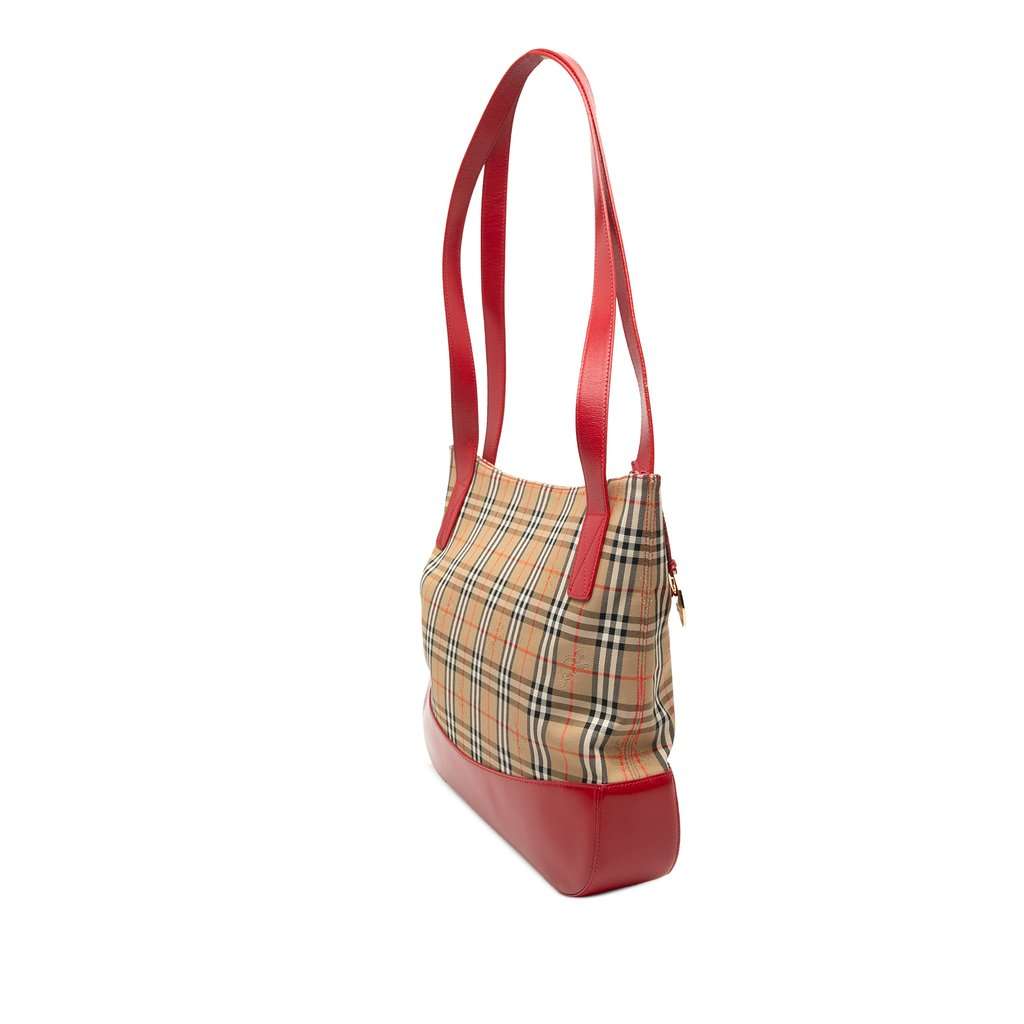 Burberry Haymarket Check Canvas Tote Beige Very good condition - Back View