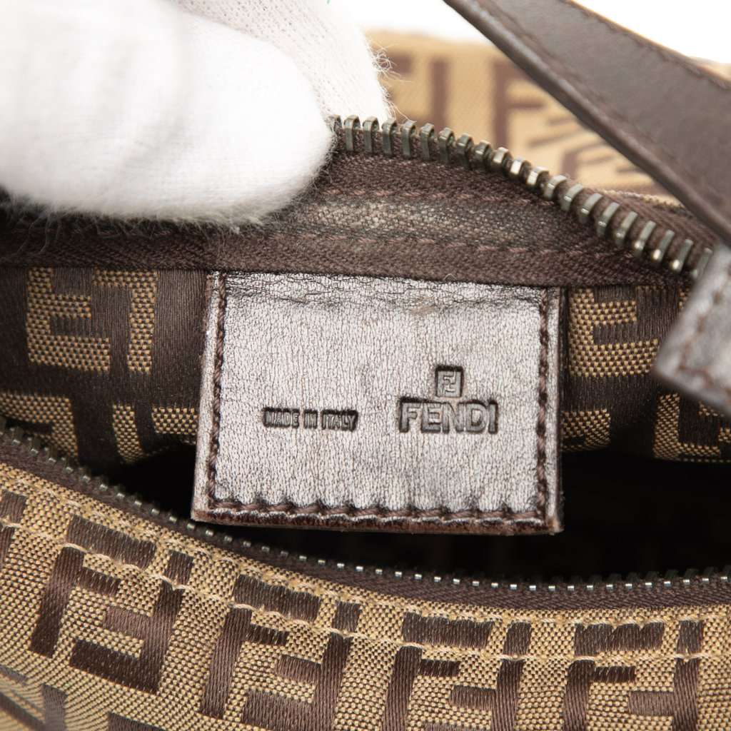 Fendi Zucchino Canvas Handbag Brown Very good condition - Box View
