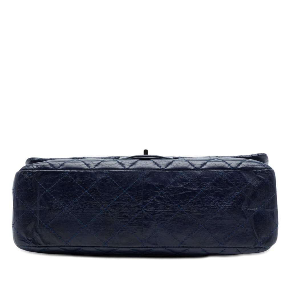 Chanel Quilted Aged Calfskin Reissue 2.55 Double Flap 227 Blue Leather Very good condition - Inside View
