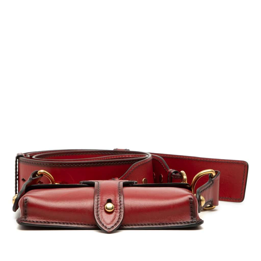 Dior Mini Leather D Bee Saddle Bag Red Leather Very good - Inside View