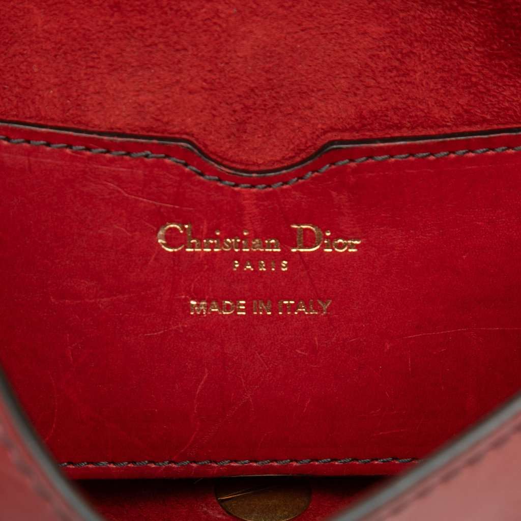 Dior Mini Leather D Bee Saddle Bag Red Leather Very good - Box View
