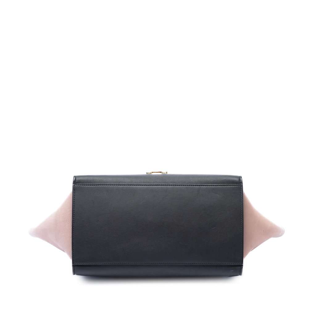 Celine Small Tricolor Leather Trapeze Satchel Black Leather Good - Inside View
