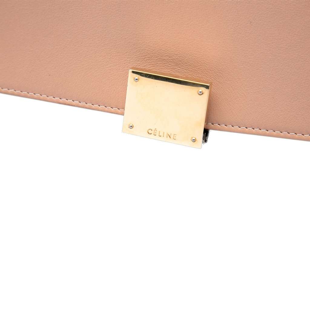 Celine Small Tricolor Leather Trapeze Satchel Black Leather Good - Box View