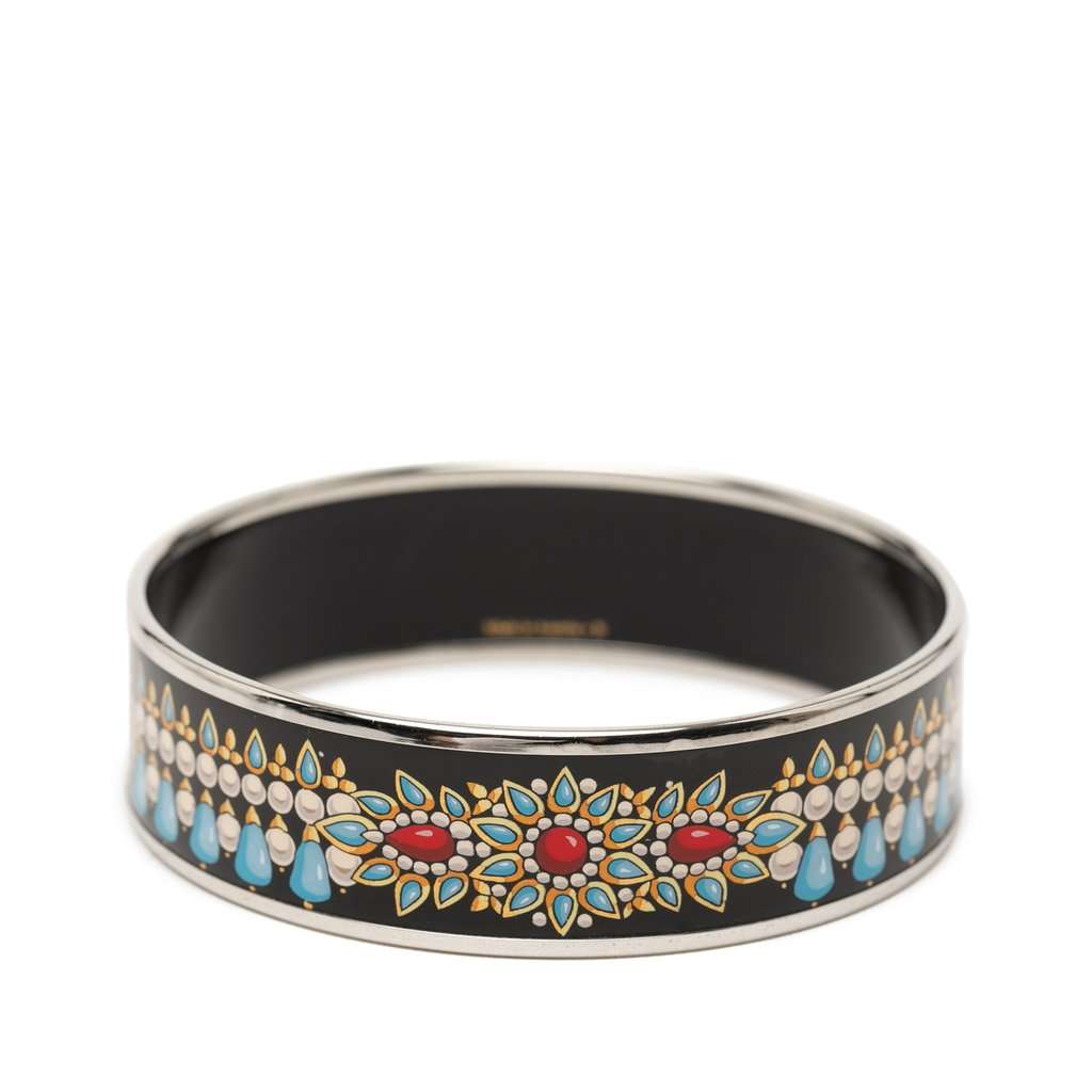 Hermès Wide Printed Enamel Bangle 70 Black Very good condition - Inside View