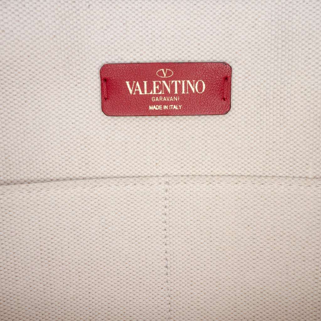 Valentino Medium Canvas Rockstud VLTN Tote Brown Very good condition - Box View