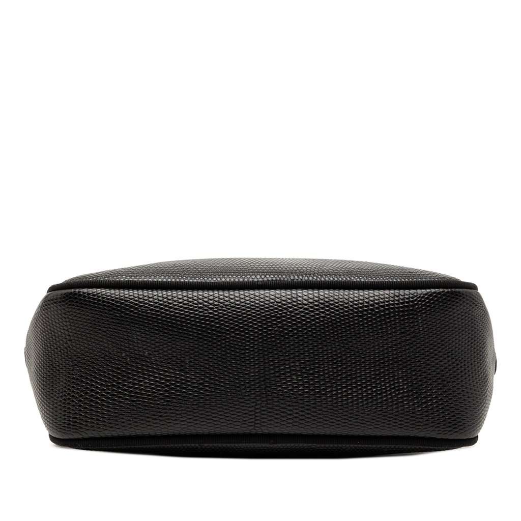 Salvatore Ferragamo Lizard Embossed Leather Vara Crossbody Black Leather Very good condition - Inside View
