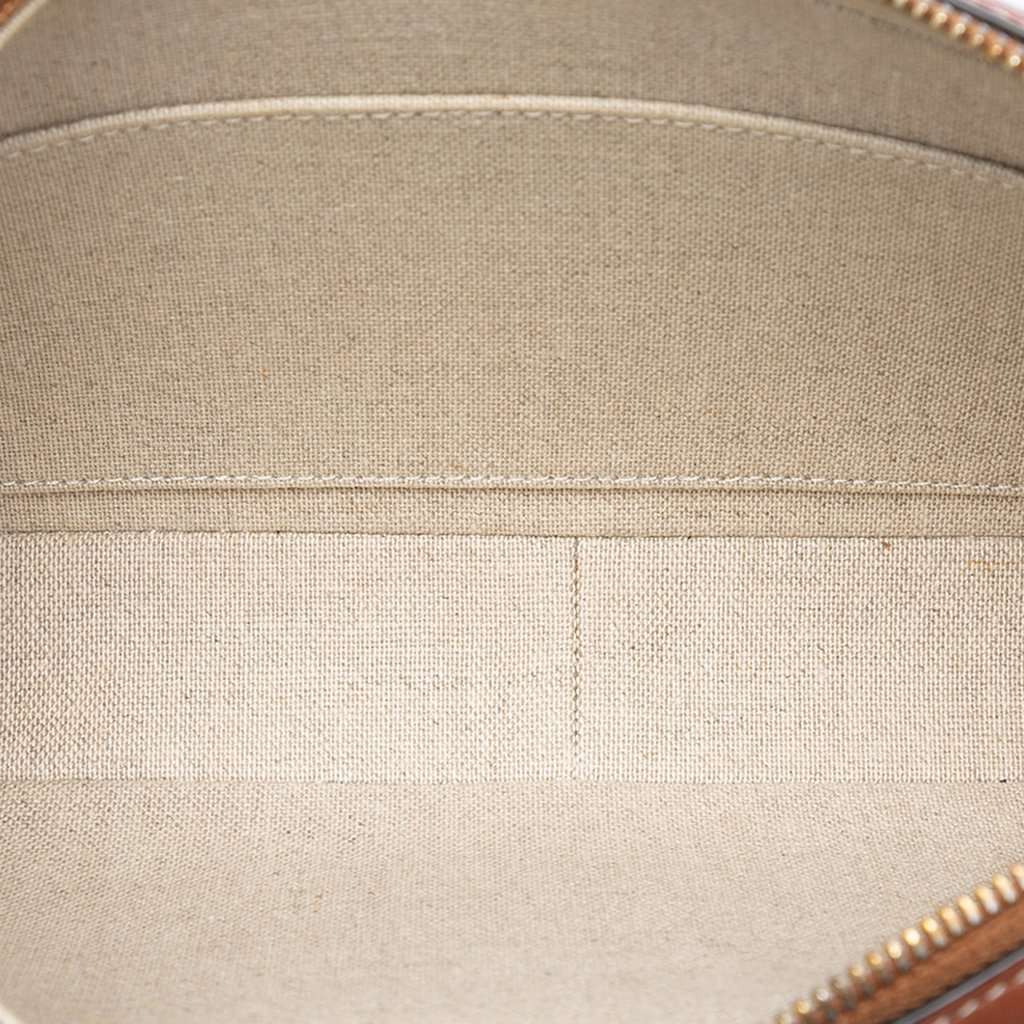Celine Canvas and Calfskin Cuir Triomphe Camera Shoulder Bag Beige Leather Very good condition - Model View