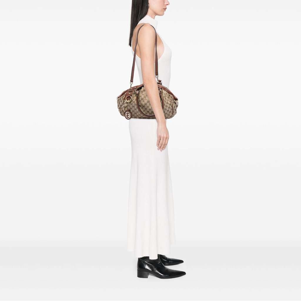 Gucci GG Canvas Sukey  Satchel Beige Very good - Box View