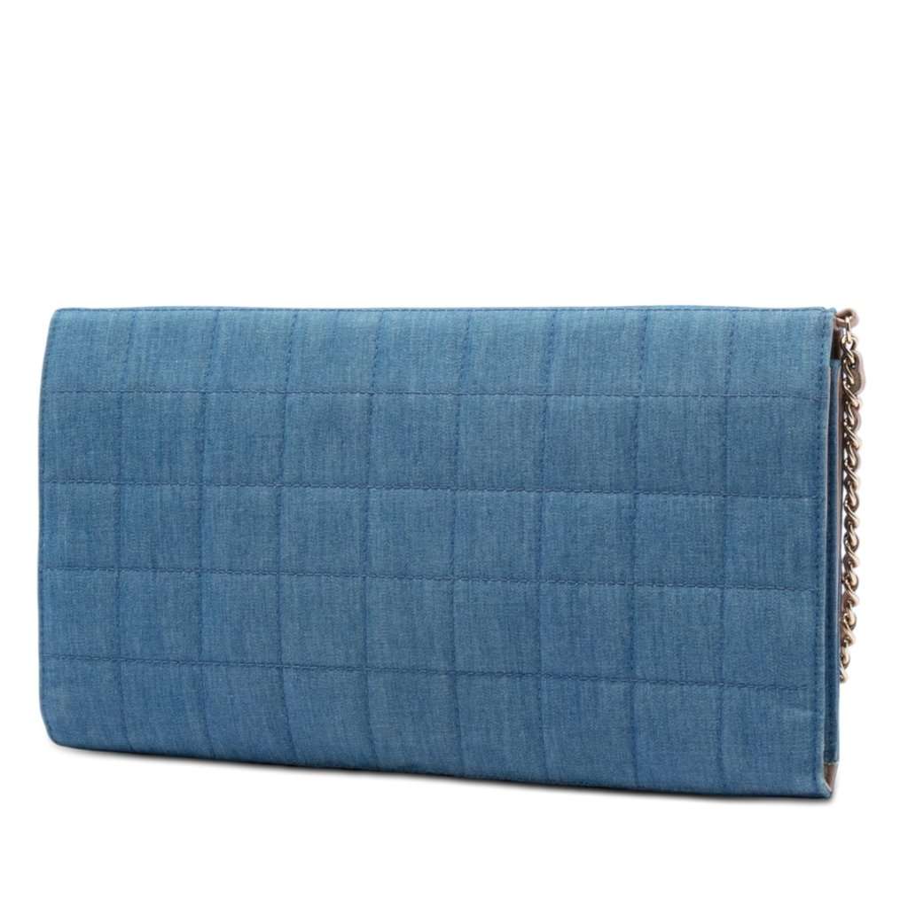Chanel CC Chocolate Bar Denim Flap Blue Very good condition - Back View