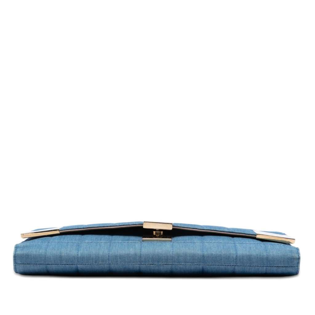 Chanel CC Chocolate Bar Denim Flap Blue Very good condition - Inside View