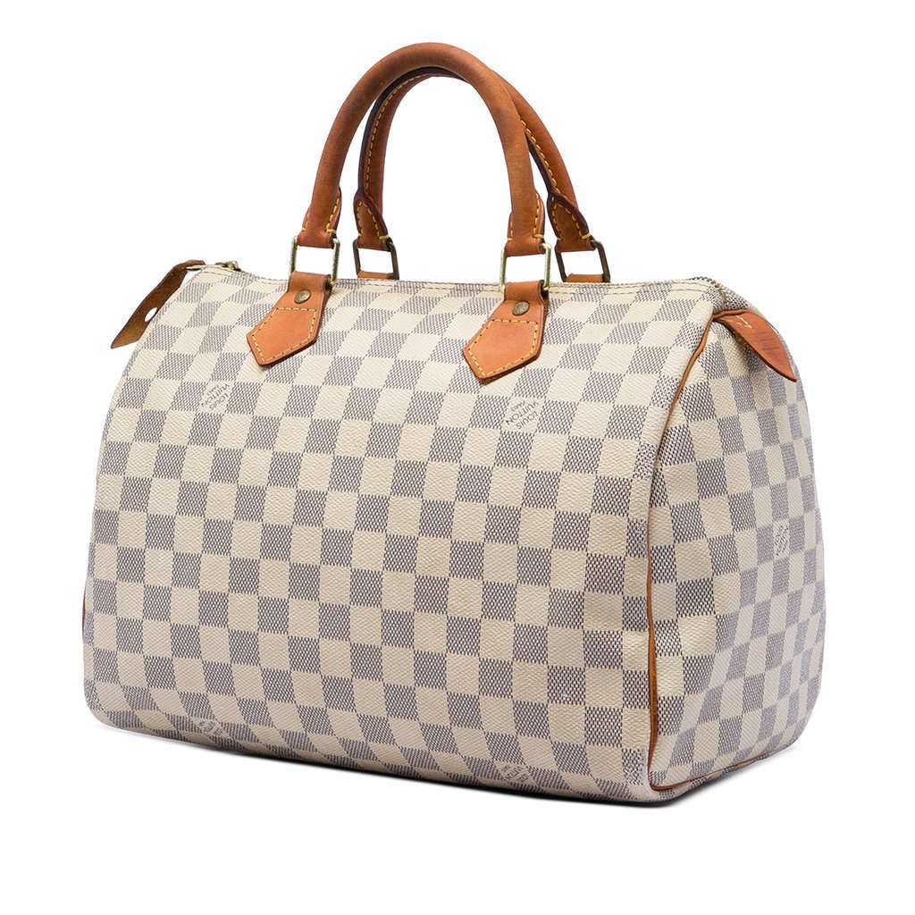 Louis Vuitton Damier Azur Speedy 30 White Very good condition - Back View