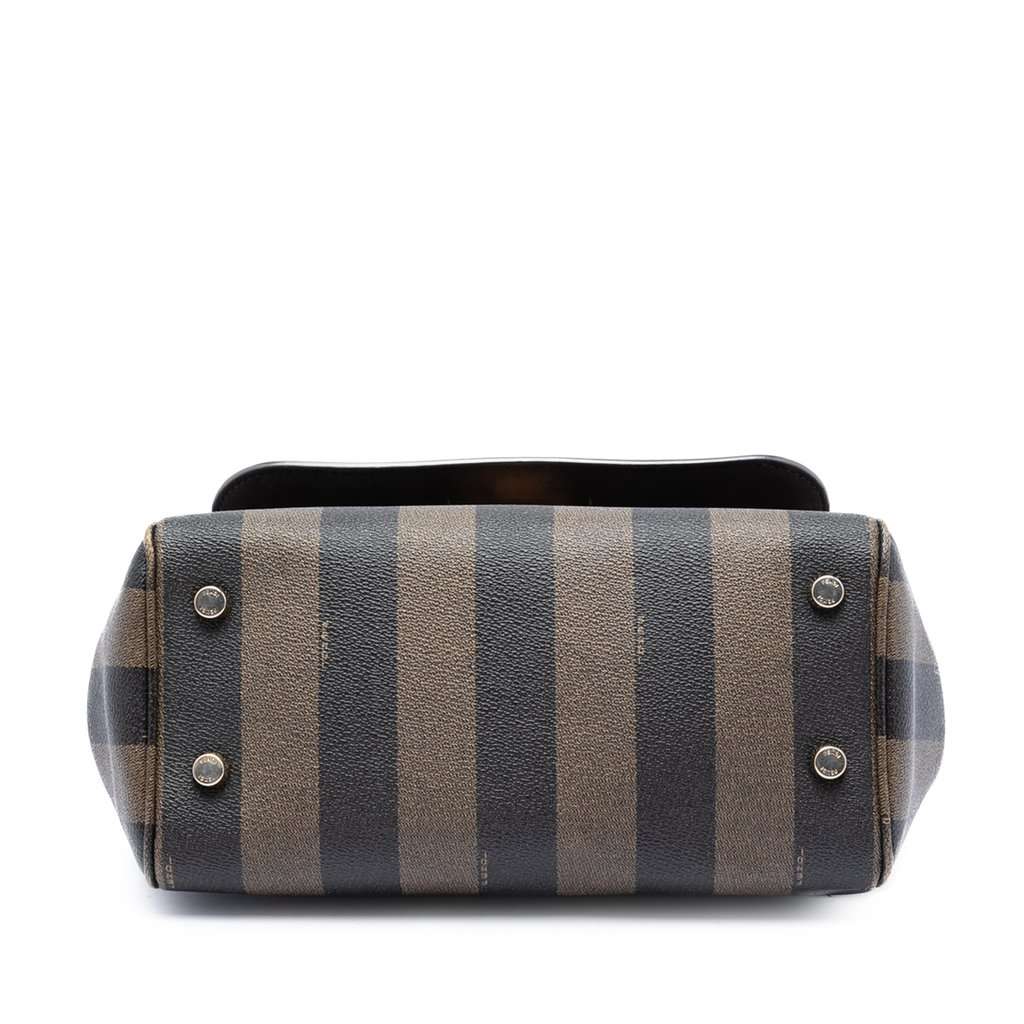 Fendi Pequin Coated Canvas and Leather Silvana Satchel Brown Very good condition - Inside View