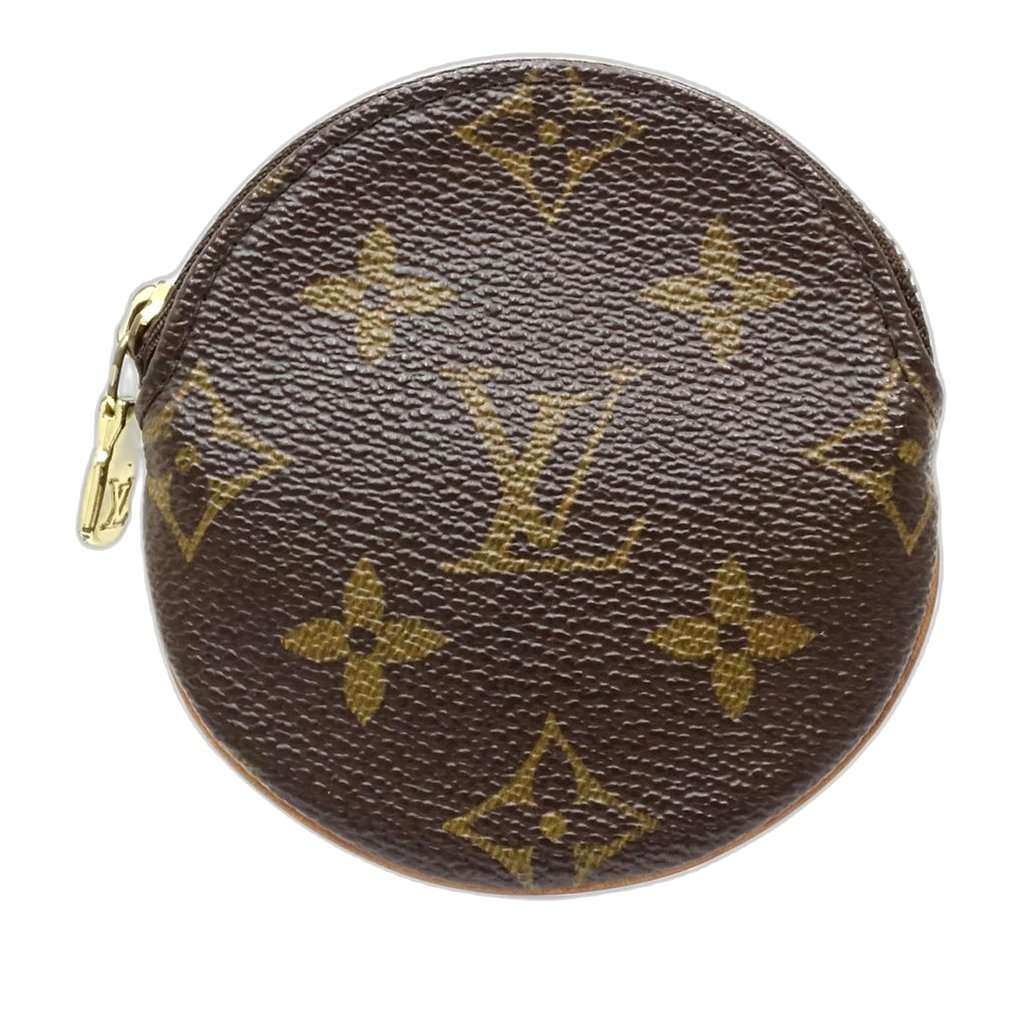 Louis Vuitton Monogram Porte Monnaie Round Coin Purse Brown Very good condition - Front View