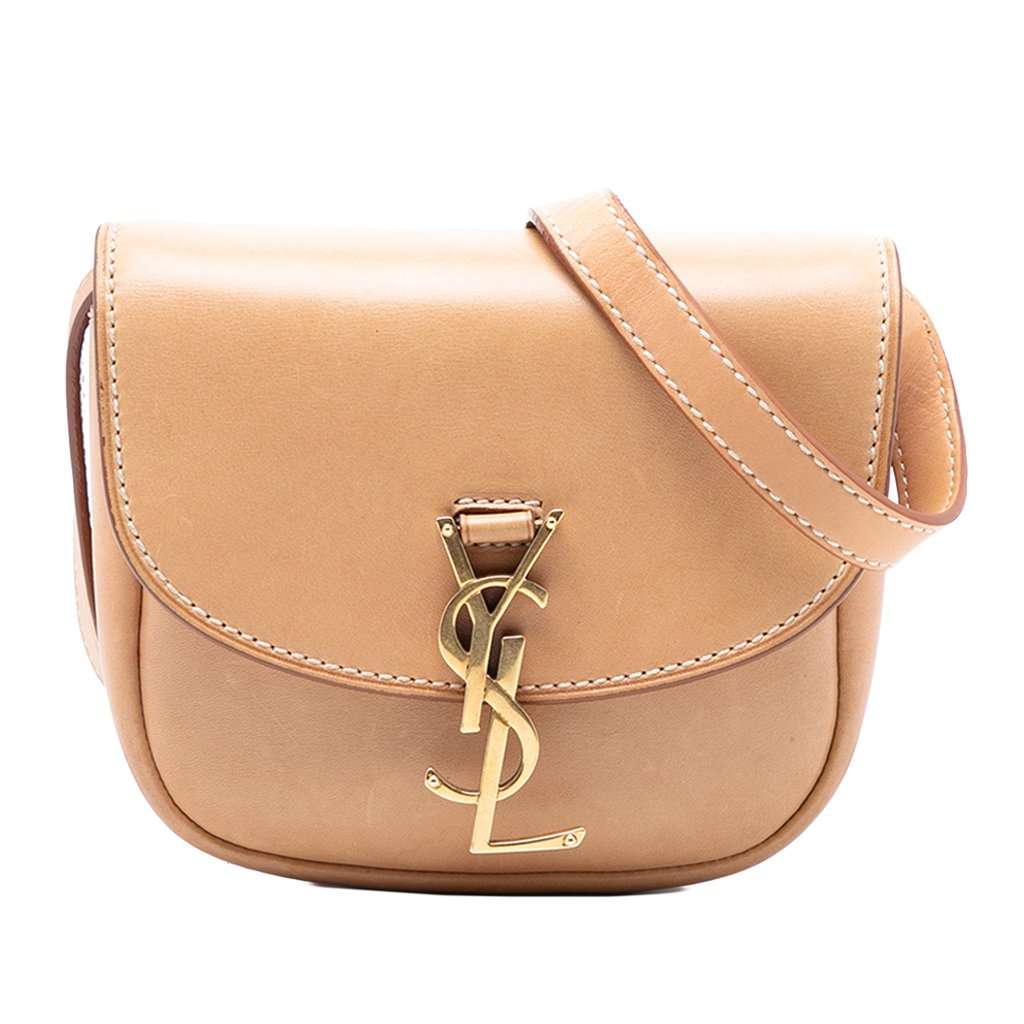 Saint Laurent Small Leather Kaia Crossbody Brown Leather Very good - Front View