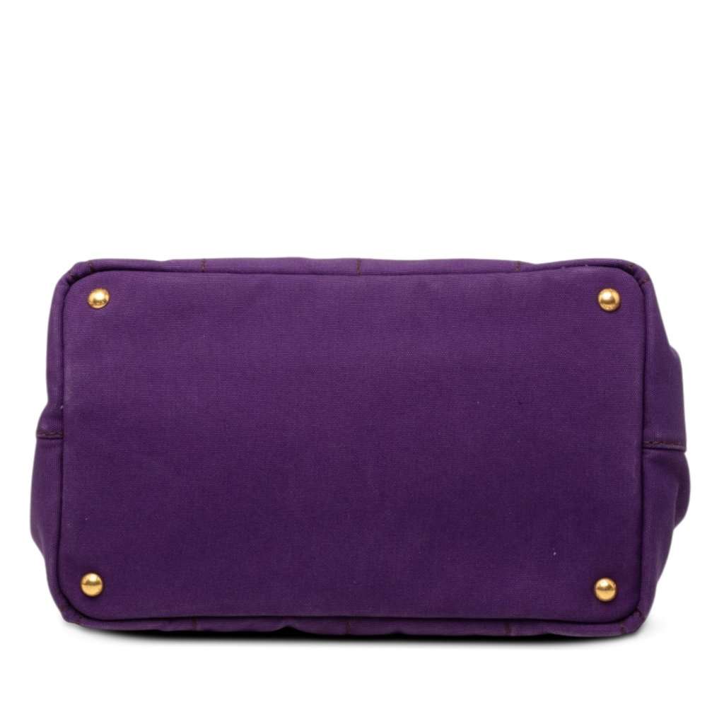 Prada Canvas Canapa Logo Tote Purple Good - Inside View