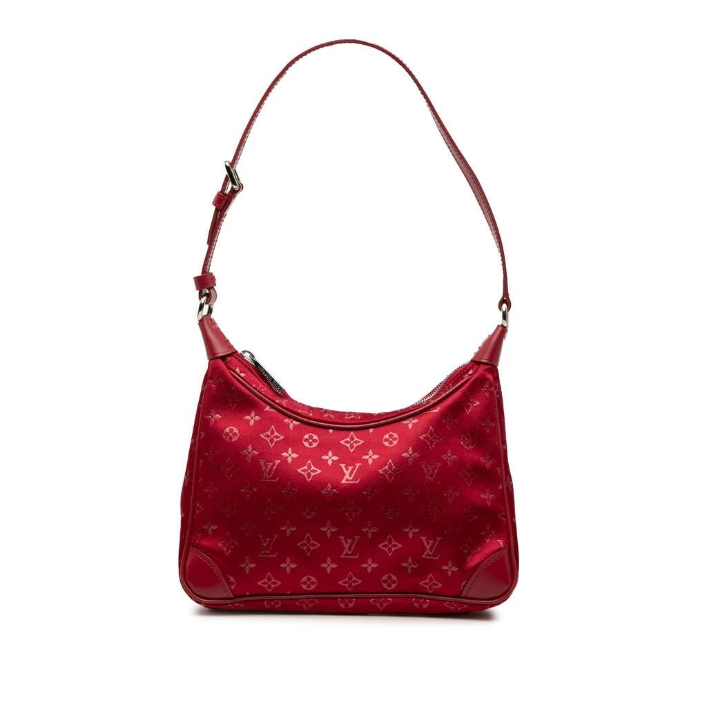 Louis Vuitton Monogram Satin Mini Boulogne Red Very good condition - Front View