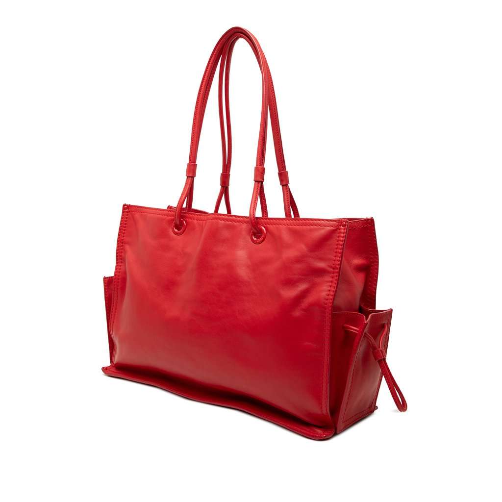 LOEWE Studded Leather Crown Tote Red Leather Very good condition - Back View