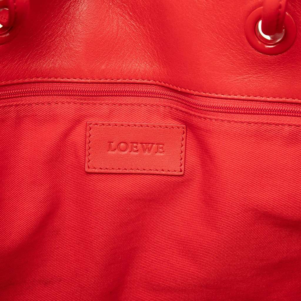 LOEWE Studded Leather Crown Tote Red Leather Very good condition - Box View