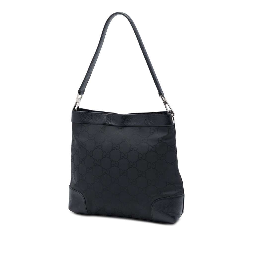 Gucci GG Nylon Shoulder Bag Black Very good condition - Back View