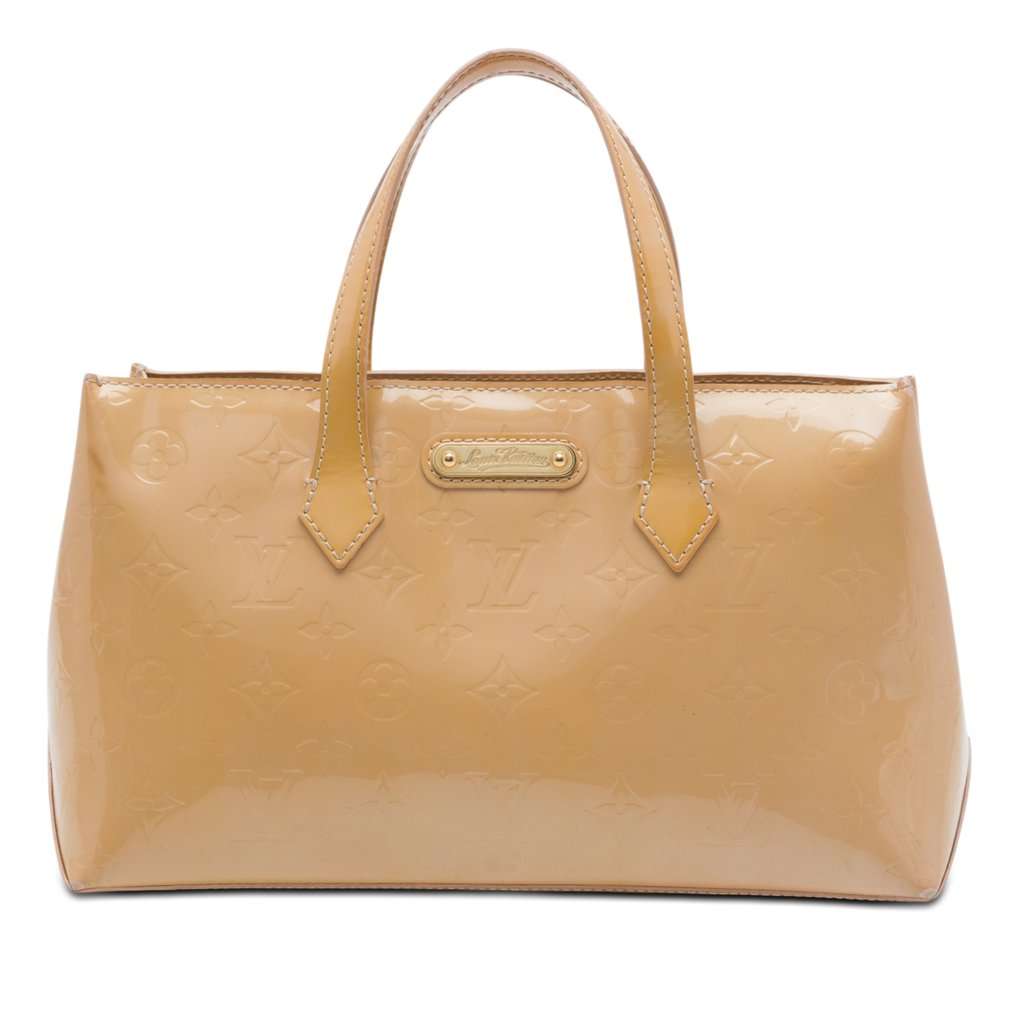 Louis Vuitton Monogram Vernis Wilshire PM Beige Leather Very good condition - Front View
