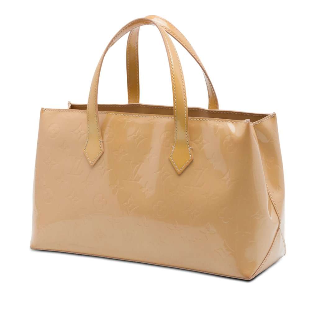 Louis Vuitton Monogram Vernis Wilshire PM Beige Leather Very good condition - Back View