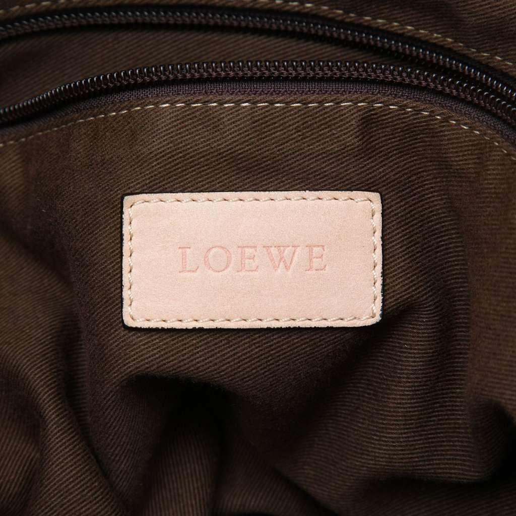 LOEWE Canvas Anagram Shoulder Bag Brown Very good - Box View
