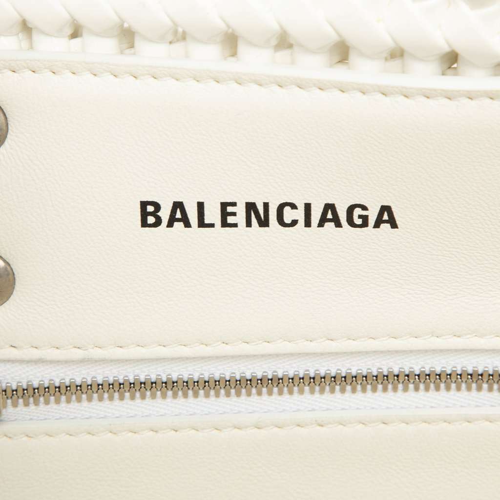 Balenciaga Faux Leather Bistro Basket Bag XXS White Very good condition - Box View