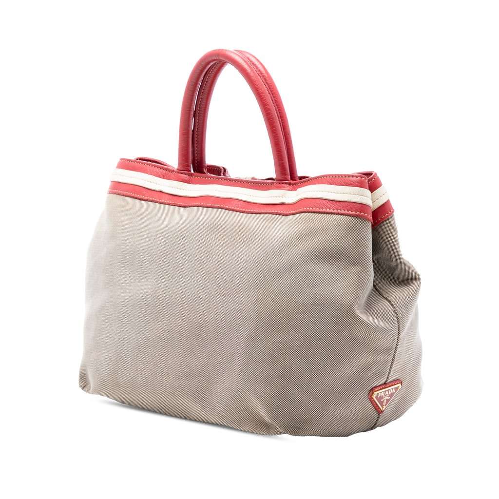 Prada Canvas Canapa Logo Tote Beige Very good condition - Back View