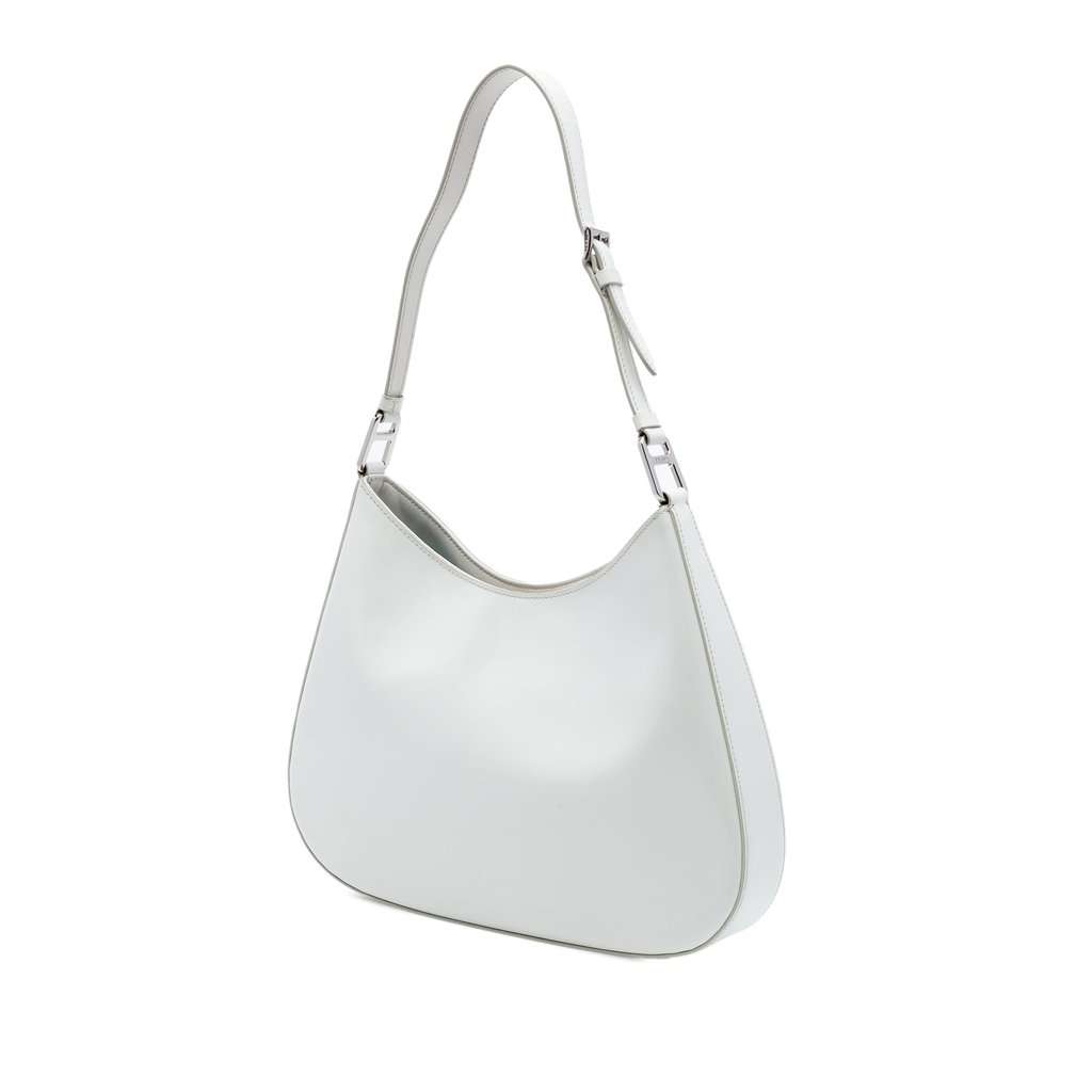 Prada Spazzolato Leather Cleo Shoulder Bag White Leather Very good condition - Back View