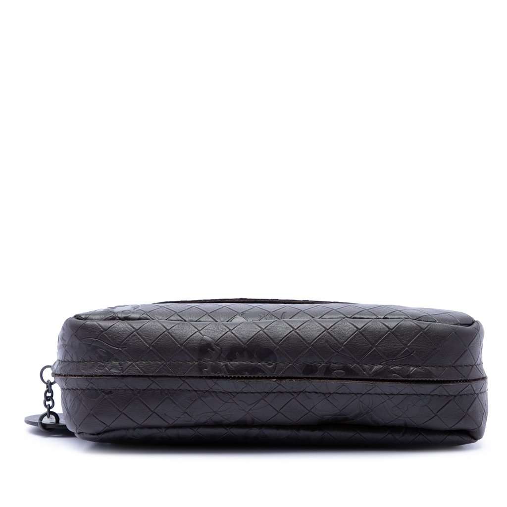 Bottega Veneta Small Calfskin Intrecciomirage Embossed Butterfly Chain Crossbody Black Leather Very good - Inside View