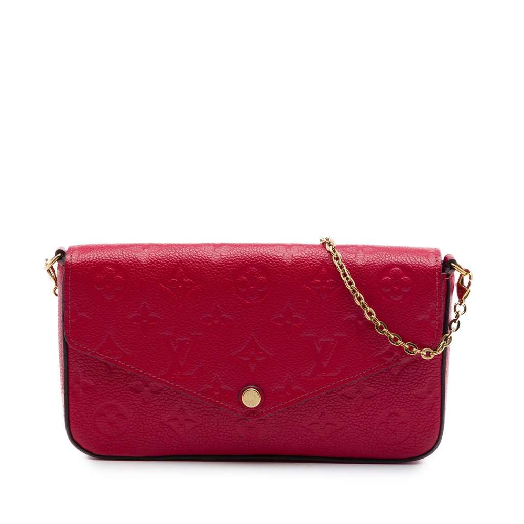 Louis Vuitton Monogram Empreinte Pochette Felicie Red Leather Very good - Front View