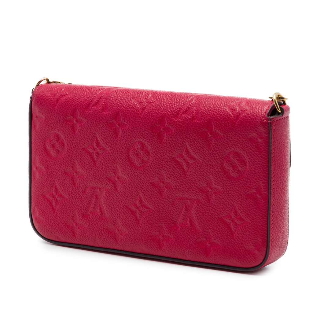 Louis Vuitton Monogram Empreinte Pochette Felicie Red Leather Very good - Back View